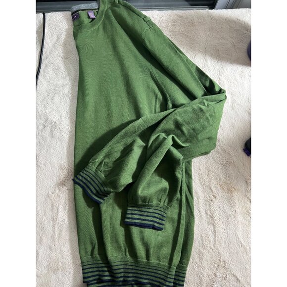 Ted Baker Mens Green Crewneck Sweater With Button Detail Size 6 Cotton Blend Lon - Picture 10 of 10